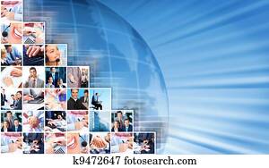 Business people collage background.