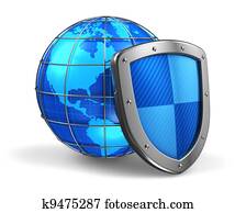 Global and internet security concept Global and internet security concept
