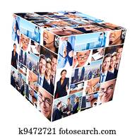 grupo de empresarios, collage.