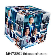 grupo de empresarios, collage.