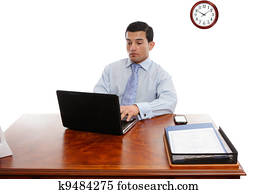 executivo, escrivaninha, trabalhando