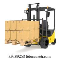 Forklift Truck and Pallet. Forklift Truck and Pallet.