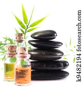 Massage accessories in a spa setting