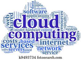 Cloud computing in word tag cloud