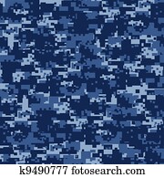 Military blue camouflage seamless pattern. Military blue camouflage seamless pattern.