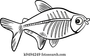 ציור היתולי, רנטגן, fish, ל, לצבוע ספר