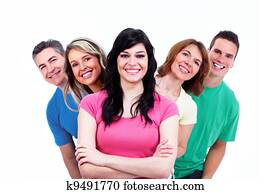 קבץ, של, שמח, אנשים.