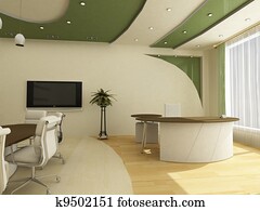 arbeitsplätze, in, modernes, büro, classical;