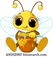 Cute Bee eating honey Cute Bee eating honey