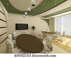 Interior of modern creative office with workplace