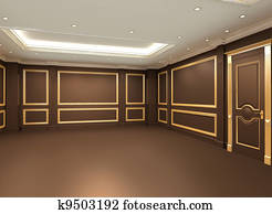 Luxurioes, weißer marmor, kaminofen, und, leerer, wand Stock Fotografie