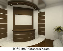 Reception desk in modern room
