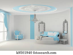 Round bed in baroque bedroom Round bed in baroque bedroom