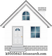 vector, ilustración, de, casa