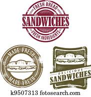 Vintage Sandwich Deli Stamps Vintage Sandwich Deli Stamps
