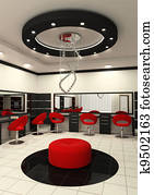 Workplaces and construction of ceiling in salon of beauty Workplaces and construction of ceiling in salon of beauty