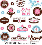 חנות של גלידה, מדבקות