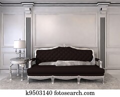 עשיר, ספה, ב, מודרני, פנים