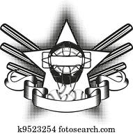 baseball mask in star