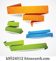 Colorful and decorated paper banners for your text Colorful and decorated paper banners for your text