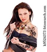 Girl with body art. Girl with body art.