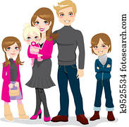 glad, vakker, familie