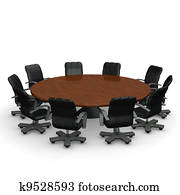 redondo, mesa de conferencia