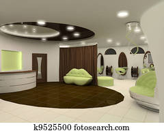 מראה, של, מותרות, סלון של יופי, פנים, פסק, דירה