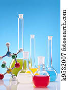 Laboratory glassware in the laboratory experiment in chemistry Stock ...