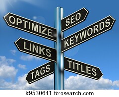 Seo Optimize Keywords Links Signpost Showing Website Marketing Optimization Seo Optimize Keywords Links Signpost Showing Website Marketing Optimization