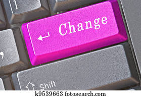 teclado, com, tecla, para, mudança