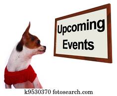 Upcoming, eventos, sinal, mostrando, futuro, ocasiões, programa, para, cachorros