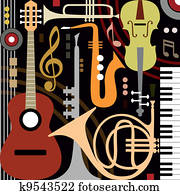 abstratos, instrumentos musicais
