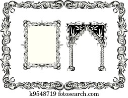 Frame with skull in Art Nouveau style Clip Art | k9518947 | Fotosearch