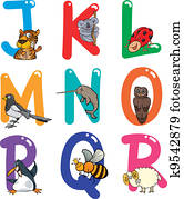 Cartoon Alphabet with Animals