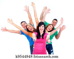 Group of happy people. Group of happy people.