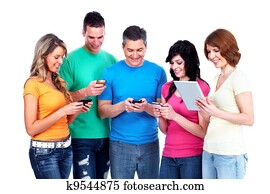 σύνολο, από, ευτυχισμένος, ακόλουθοι.