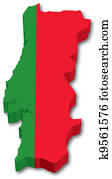 3d, portugal, mapa, com, bandeira 3d, portugal, mapa, com, bandeira