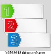 Paper banner with three steps Paper banner with three steps