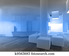  Waiting room in a hospital or clinic with empty space