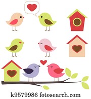 Birds in love set