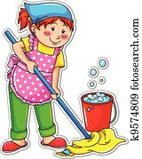 cleaning girl cleaning girl
