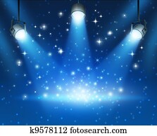 Glowing Blue Spotlights Background Glowing Blue Spotlights Background