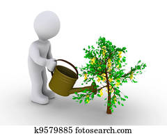 postava, zavlazit, dollar, strom