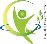 salud, naturaleza, logotipo, vector