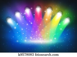 Spotlights With Rainbow Colours Spotlights With Rainbow Colours