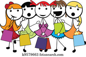 ציור היתולי, הדבק, קניות, ילדות