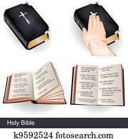 different hands on a bible clipart