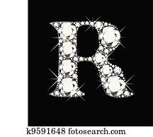 *r*, מכתב, עם, יהלומים