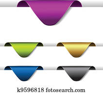 Vector arrow paper labels - stickers on the edge of the web page